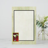 Een Cocktail Drink in een Martini Glass met Limoen Briefpapier (Staand voorkant)