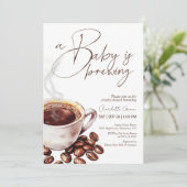 Een Coffee Baby is een Baby shower uitnodiging (Staand voorkant)