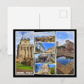 Een collage uit Rome, Italië Briefkaart (Voorkant / Achterkant)