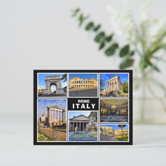 Een collage uit Rome, Italië Briefkaart (Staand voorkant)
