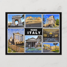 Een collage uit Rome, Italië Briefkaart