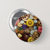 Een collage van Buttonnen, met inbegrip van gele w Ronde Button 5,7 Cm (Voorkant /achterkant)