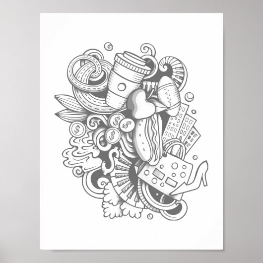 Een collage van Diverse Punten die Poster kleven v (Voorkant)