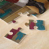 Een collage van kersttradities legpuzzel (Zijkant)