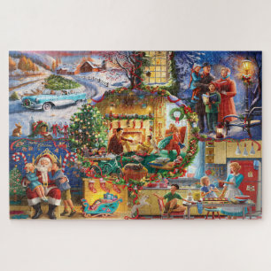 Een collage van kersttradities legpuzzel