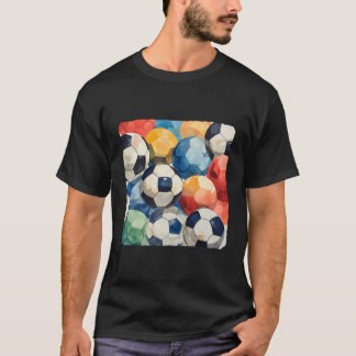 Een collage van verschillende Voetballen Football  T-shirt