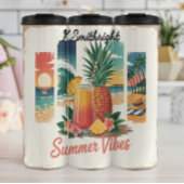 Een collage van zomerse vibes thermosbeker