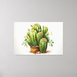 Een Collectie Cactussen - Cactus Illustration Canvas Afdruk