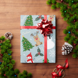 Een Collectie met kerst iconen Cadeaupapier