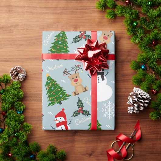 Een Collectie met kerst iconen Cadeaupapier (Feestdagen Geschenken)