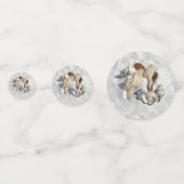 Een Collectie Seashells op Sand Confetti (Achterkanten)