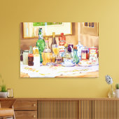 Een Collectie van Drinken Canvas Afdruk (Insitu (Woonkamer))