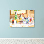 Een Collectie van Drinken Canvas Afdruk (Insitu (Houten vloer))