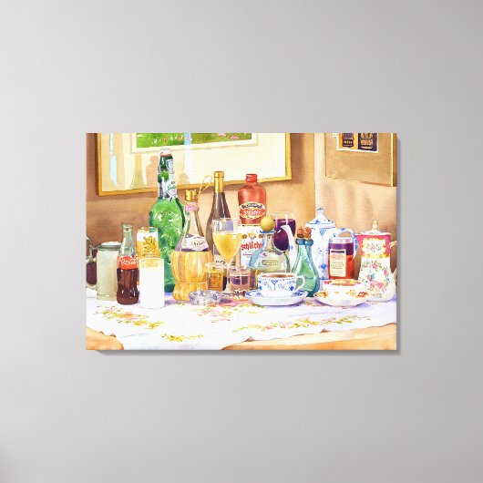 Een Collectie van Drinken Canvas Afdruk (Voorkant)