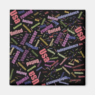 Een collectie van gekleurde woorden die Americ bes Magneet