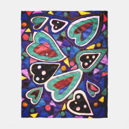 Een collectie van harten fleece deken