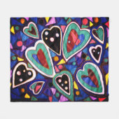 Een collectie van harten fleece deken (Voorkant (Horizontaal))