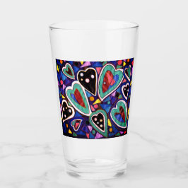 Een collectie van harten glas