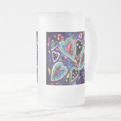 Een collectie van harten matglas bierpul (Voorkant rechts)