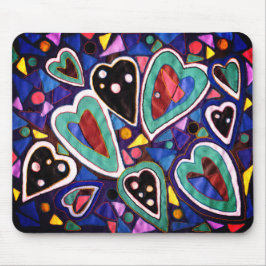 Een collectie van harten muismat