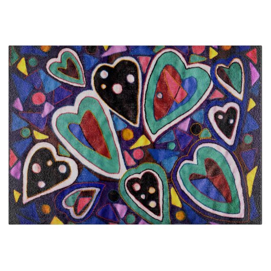 Een collectie van harten snijplank (Voorkant)