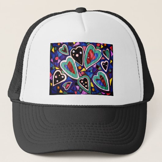 Een collectie van harten trucker pet (Voorkant)