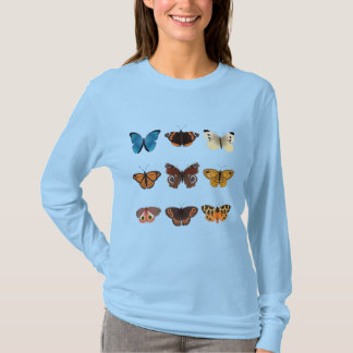 Een collectie van negen vlinders t-shirt
