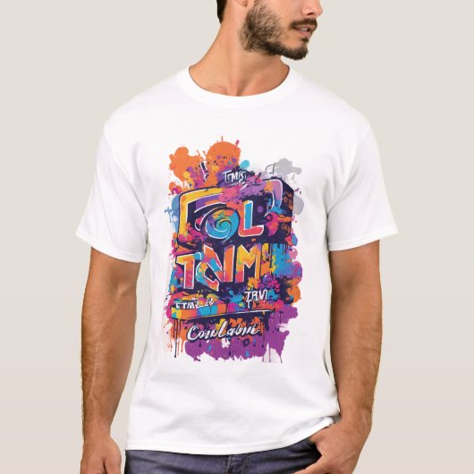 Een Color Run Event. Op een wit T-shirt (Voorkant)
