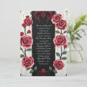 Een column van Rozen Modern Gothic Wedding Kaart (Staand voorkant)