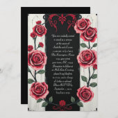 Een column van Rozen Modern Gothic Wedding Kaart (Voorkant / Achterkant)
