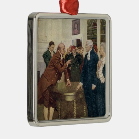 Een comité van patriotten dat een ultimatum stelt metalen ornament (Rechts)