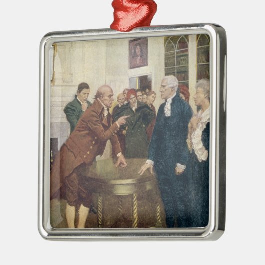 Een comité van patriotten dat een ultimatum stelt metalen ornament (Links)