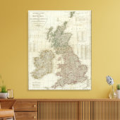 Een complete kaart van de Britse eilanden Canvas Afdruk (Insitu (Woonkamer))