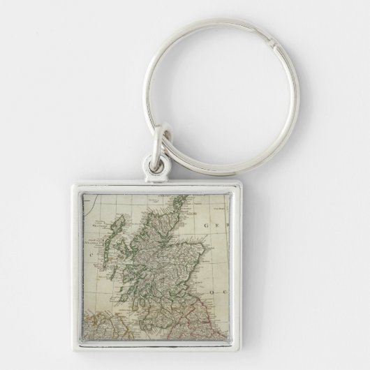 Een complete kaart van de Britse eilanden Sleutelhanger (Voorkant)