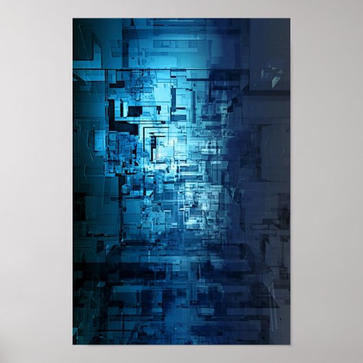 een complexe multidimensionele corridor poster (Voorkant)