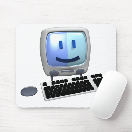 Een computergezicht. muismat (Met muis)