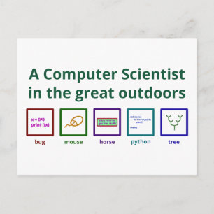 Een computerwetenschapper in de grote buitenwereld briefkaart
