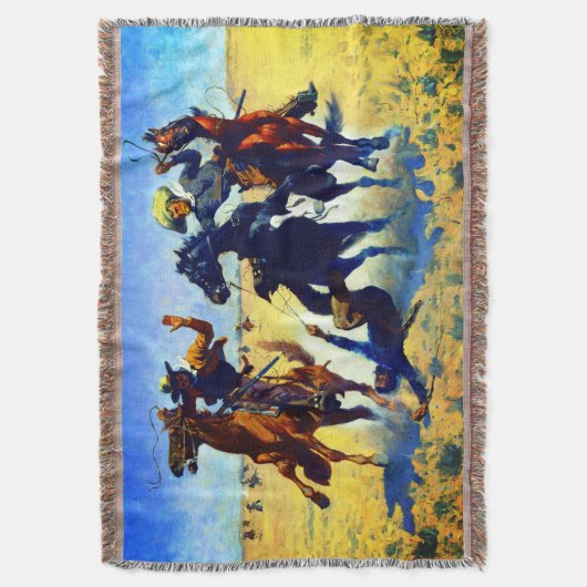 Een Comrade Frederic Remington 1890 Deken (Voorkant Verticaal)