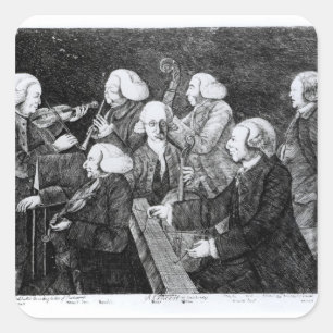 Een concert in Cambridge, 1770 Vierkante Sticker