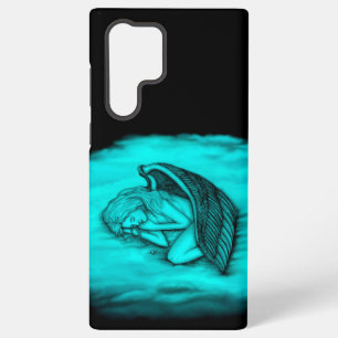 Een conengel met slaap, zwart en groen ontwerp samsung galaxy hoesje