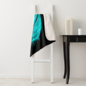 Een conengel met slaap, zwart en groen ontwerp sherpa deken (In situ)