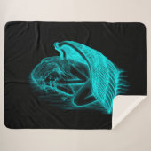 Een conengel met slaap, zwart en groen ontwerp sherpa deken (Voorkant (horizontaal))