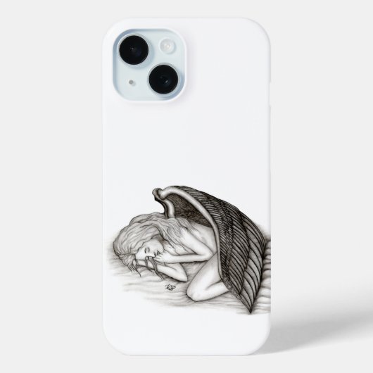 Een conengel met slaap, zwart en wit design Case-Mate iPhone case (Achterkant)
