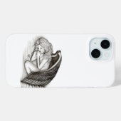 Een conengel met slaap, zwart en wit design Case-Mate iPhone case (Achterkant (horizontaal))