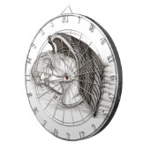 Een conengel met slaap, zwart en wit design dartbord (Voorkant Rechts)