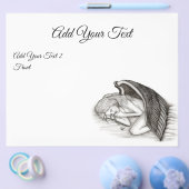 Een conengel met slaap, zwart en wit design flyer (Enkel)