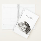 Een conengel met slaap, zwart en wit design planner (Display)