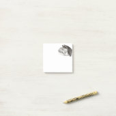 Een conengel met slaap, zwart en wit design post-it® notes (Op bureau)