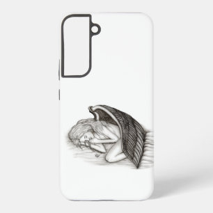 Een conengel met slaap, zwart en wit design samsung galaxy hoesje