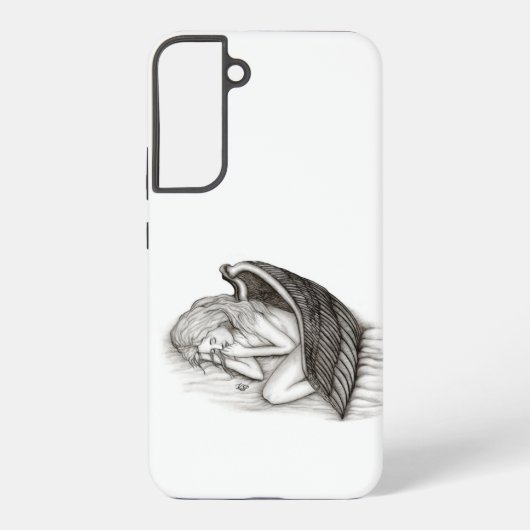 Een conengel met slaap, zwart en wit design samsung galaxy hoesje (Achterkant)